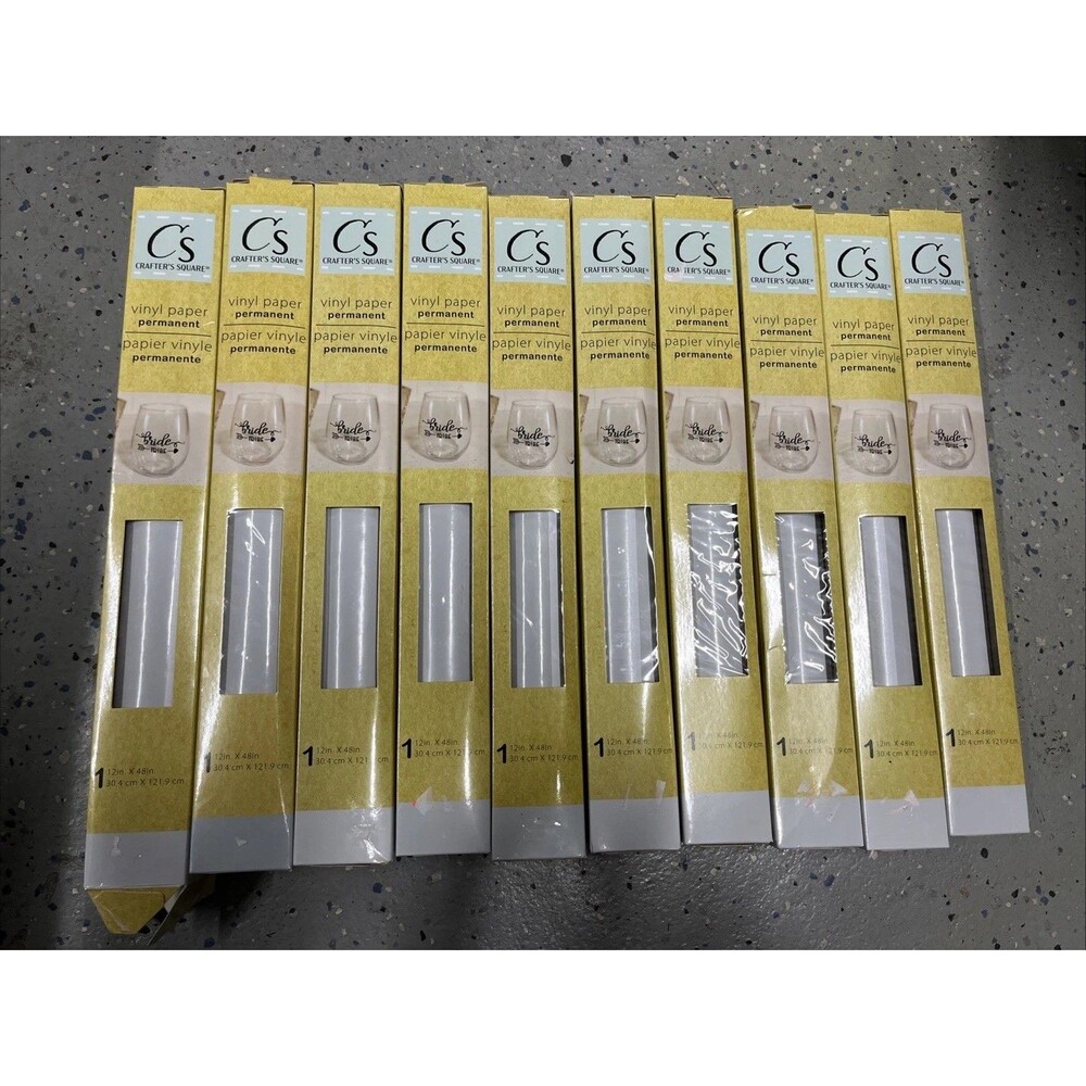 8 Pack Crafter’s Square Vinyl Paper Permanent 340906 2111 12x‎ 48” NIB